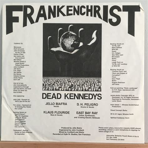 dead kennedys frankenchrist vinyl with poster